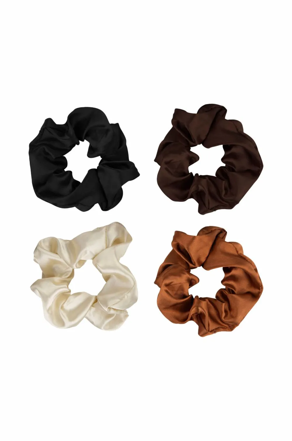 Brushworks Nude Satin Scrunchies 4 pcs Clearance