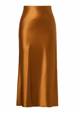 By Malina Maxi nederdel Aubree Satin Maxi Skirt Amber Clearance