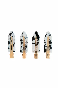 ByBarb Håraccessories>Makeup Hair Clips 4-pak Sort/hvid
