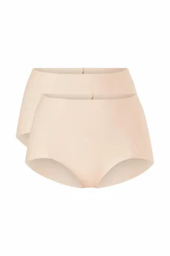 Bye Bra Shaping>Shapingtrusse Smooth Essentials Mid Waist Brief - light support 2-pak Beige