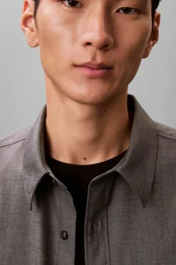 Calvin Klein Skjorte LS Melange PV Easy Shirt Charcoal heather