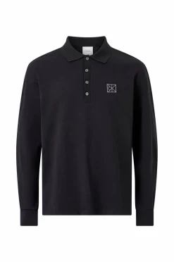 Calvin Klein Sweatshirt LS Double Face Rib Polo Black Best