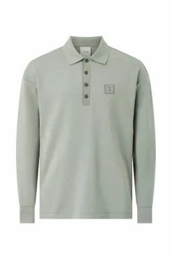 Calvin Klein Sweatshirts & Hoodies>Sweatshirt LS Double Face Rib Polo Forest fog