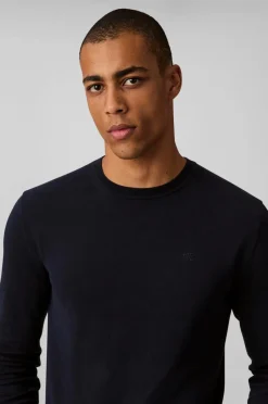 Calvin Klein Trøje LS Supima Cotton Crew 14gg Dark sapphire New