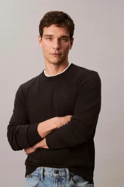 Calvin Klein Trøjer>Trøje LS Supima Cotton Crew 14gg Black