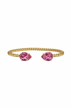 Caroline Svedbom Bangle Mini Drop Bracelet Gold Dark rose