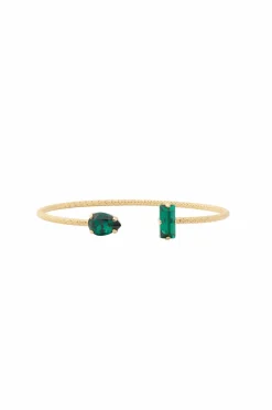 Caroline Svedbom Bangle Noelle Bracelet Gold Emerald Outlet