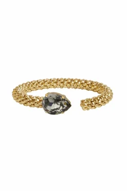 Caroline Svedbom Bangle Classic Rope Bracelet Gold Black diamond New