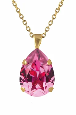 Caroline Svedbom Halskæde Mini Drop Necklace Gold Dark rose Online