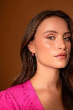 Caroline Svedbom Smykker>Øreringe Petite Timo Earrings Gold Dark rose