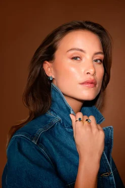 Caroline Svedbom Øreringe Ana Earrings Rhodium Denim Blue Combo Online