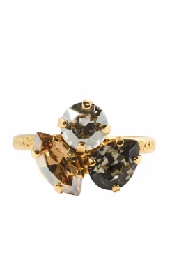 Caroline Svedbom Smykker>Ring Ana Gold Black Golden Combo