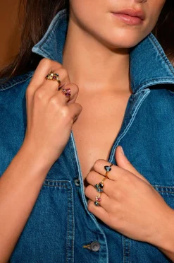 Caroline Svedbom Smykker>Ring Stardust Gold Rose Dawn Combo