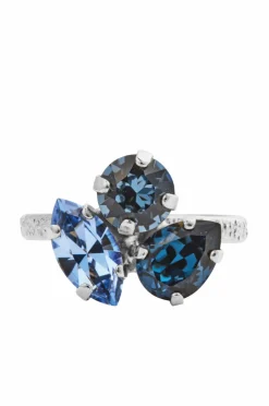 Caroline Svedbom Smykker>Ring Ana Rhodium Denim Blue Combo