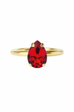 Caroline Svedbom Ring Petite Drop Gold Light siam Clearance