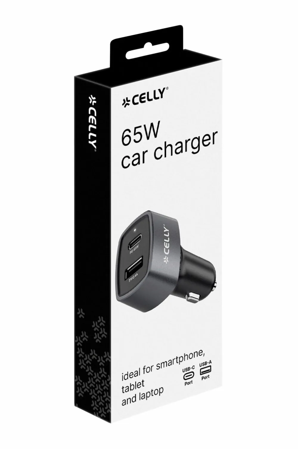 Celly Mobiltelefoner, Tablets & Tilbehør>Biloplader 1xusb-c PD 1xusb-a 65w No color