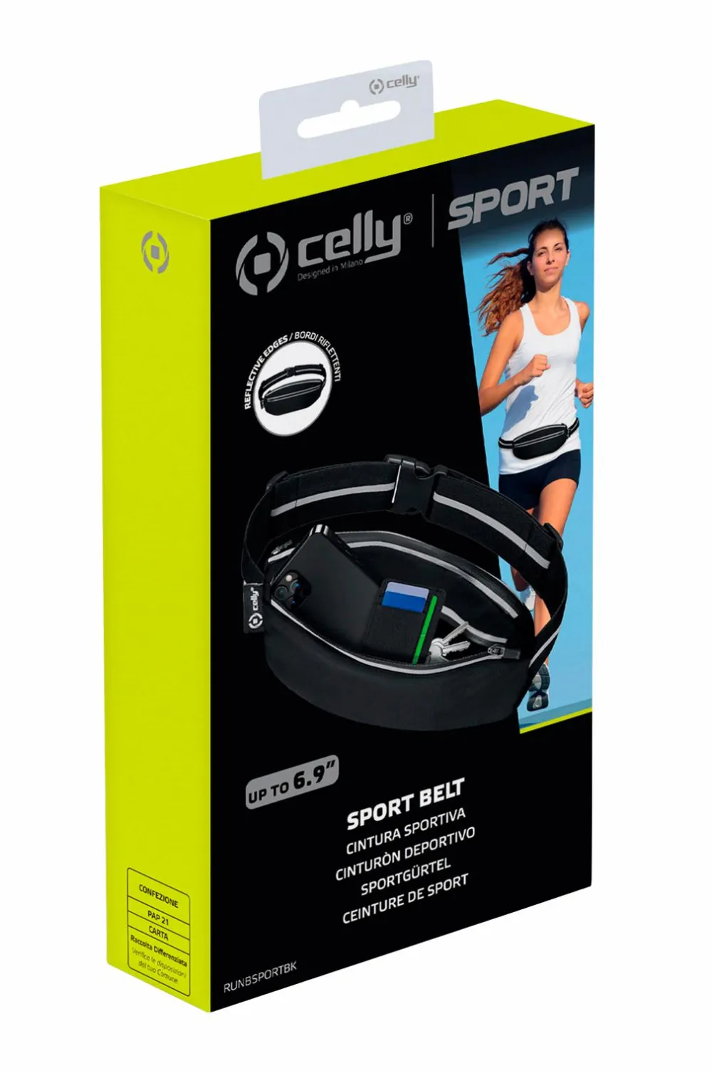 Celly Sportsbælte/telefonlomme maks. 6,9" Sort Discount