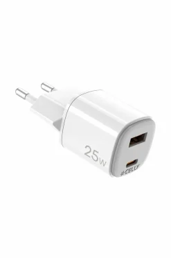 Celly Usb-oplader Gan 1 x Usb-a + 1 x Usb-c PD 25w No color Outlet