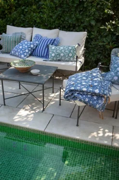 Chamois Quilt med kvaster Tangier Pomegranate Green Hot