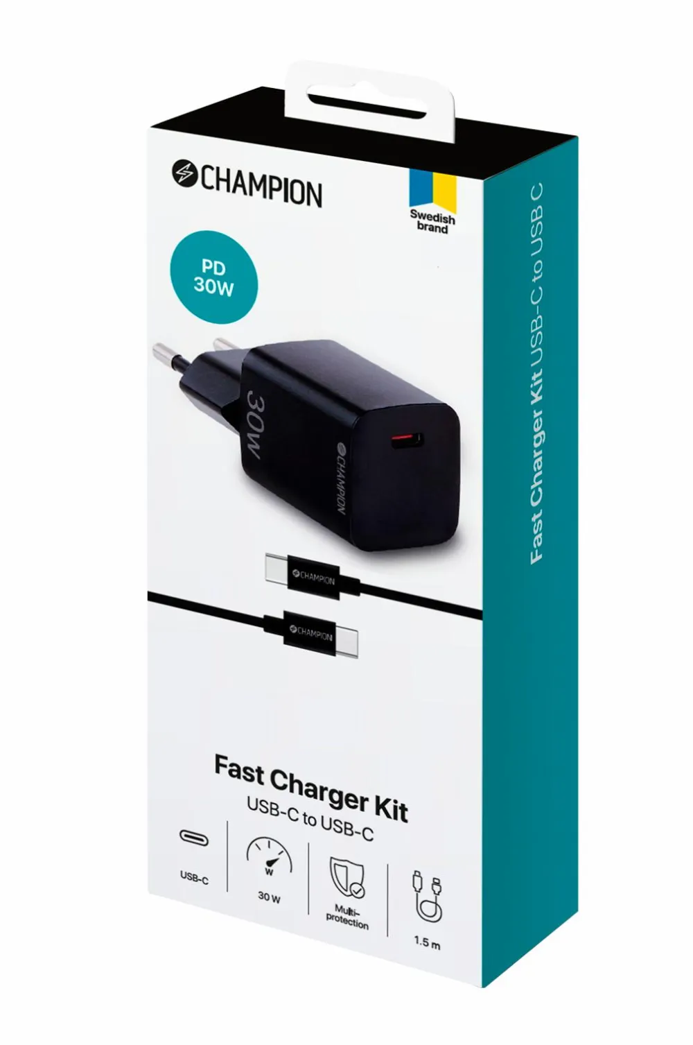 Champion Nordic Mobiltelefoner, Tablets & Tilbehør>Oplader 30 W + USB-C-kabel No color