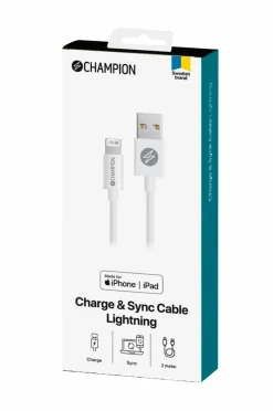 Champion Nordic Mobiltelefoner, Tablets & Tilbehør>USB-A til Lightning-kabel 2 m No color