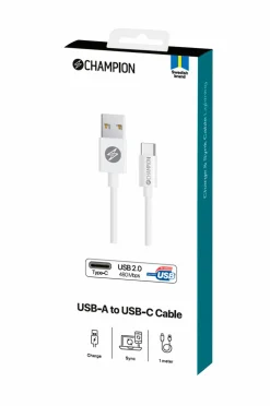 Champion Nordic Mobiltelefoner, Tablets & Tilbehør>USB-A til USB-C-kabel 1 m No color