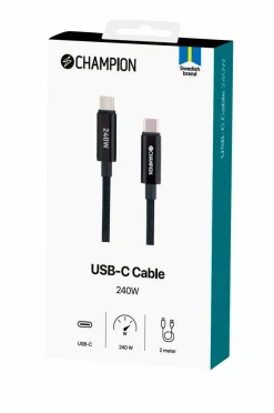 Champion Nordic Computertilbehør>USB-C kabel 240W 2m No color