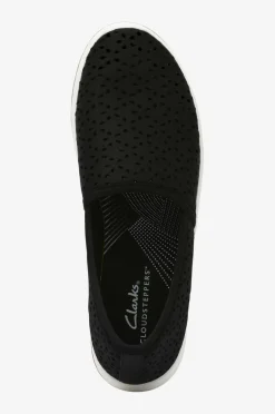 Clarks Lærredssko|Slip-On Sko>Sko Brinkley Emily 1001 Black