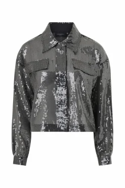 Copenhagen Muse Pailletjakke cmTrucker Sølvfarvet Outlet