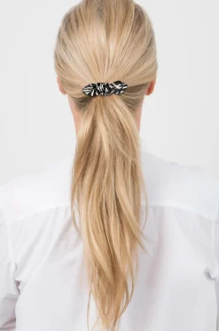 Corinne Håraccessories>Leather Bow Small Hair Tie Zebra