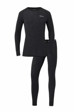 Craft Skiundertøj|Skiundertøj>Langærmet undertrøje Core Wool Merino Set M Black melange