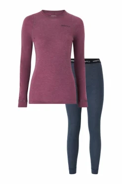 Craft Skiundertøj Core Wool Merino Set W Rouge melange Best