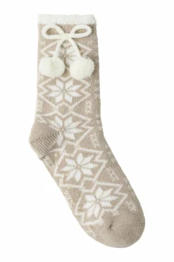 Cuddly Socks by Taubert Strømper>Strømper Ingrid Lined Anti-slip Caffelatte