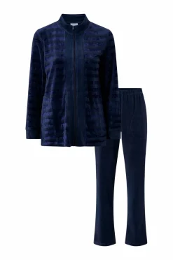 Damella Sæt Velour Suit Navy Clearance