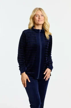 Damella Sæt Velour Suit Navy Clearance
