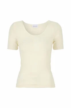 Damella Loungewear & Homewear>Top Short Sleeve i uld og silke Vanilla