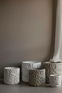 DBKD Krukke Swoon Medium højde 24 cm Skinnende hvid Hot