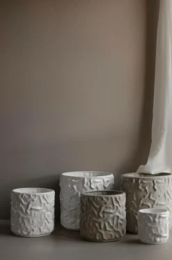 DBKD Krukke Swoon Stor højde 32 cm Skinnende hvid Best