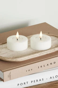 DeluxeHomeart LED fyrfadslys 6x4,5 cm 2 stk. Vit New