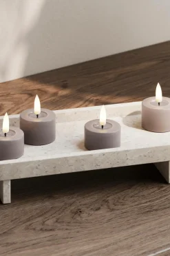 DeluxeHomeart Lys & Duft>LED fyrfadslys 4x4,5 cm 2 stk. Mocca