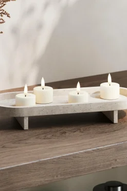 DeluxeHomeart Lys & Duft>LED fyrfadslys 4x4,5 cm 2 stk. Fløde