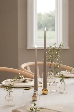 DeluxeHomeart LED Keglelys skinnende 2,2x28 cm 2 stk. Mocca Clearance