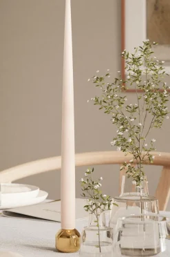 DeluxeHomeart Lys & Duft>LED Taper Candle Shiny 2,2x38 cm 2 stk. Lyserød