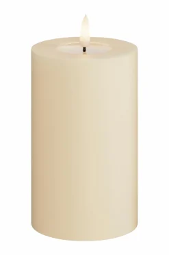 DeluxeHomeart Lys & Duft>LED-søjlelys 7,5x12,5 cm Creme