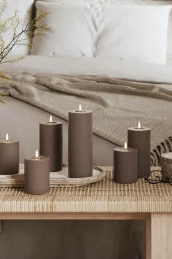 DeluxeHomeart LED-søjlelys 7,5x15 cm Mocca Outlet