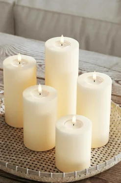 DeluxeHomeart LED-søjlelys 5x12,5 cm Creme Sale