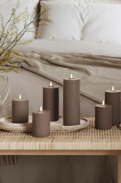 DeluxeHomeart LED-søjlelys 7,5x10 cm Mocca