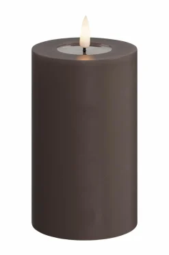 DeluxeHomeart Lys & Duft>LED-søjlelys 7,5x12,5 cm Mocca