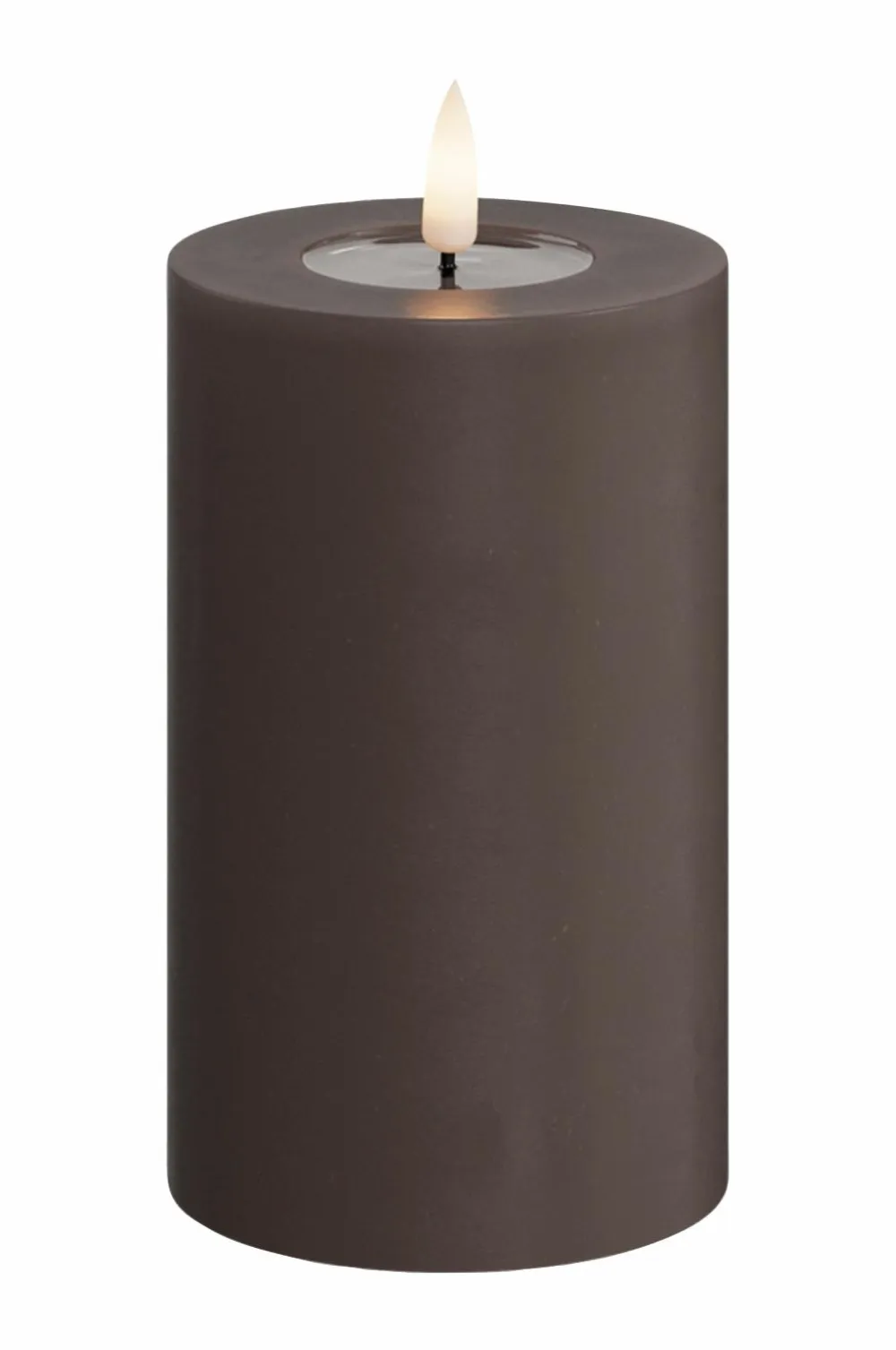 DeluxeHomeart Lys & Duft>LED-søjlelys 7,5x12,5 cm Mocca