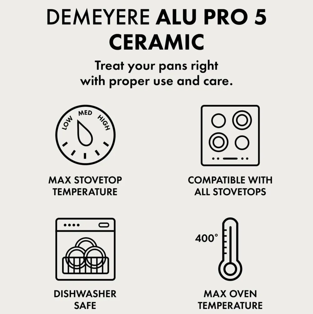 Demeyere Pander & Gryder>Stekpanna Alu Pro 5 Ceraforce 20 cm Sort